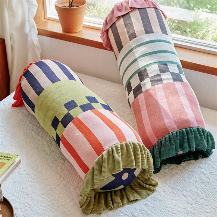Playful Patchwork Bolster Cushion