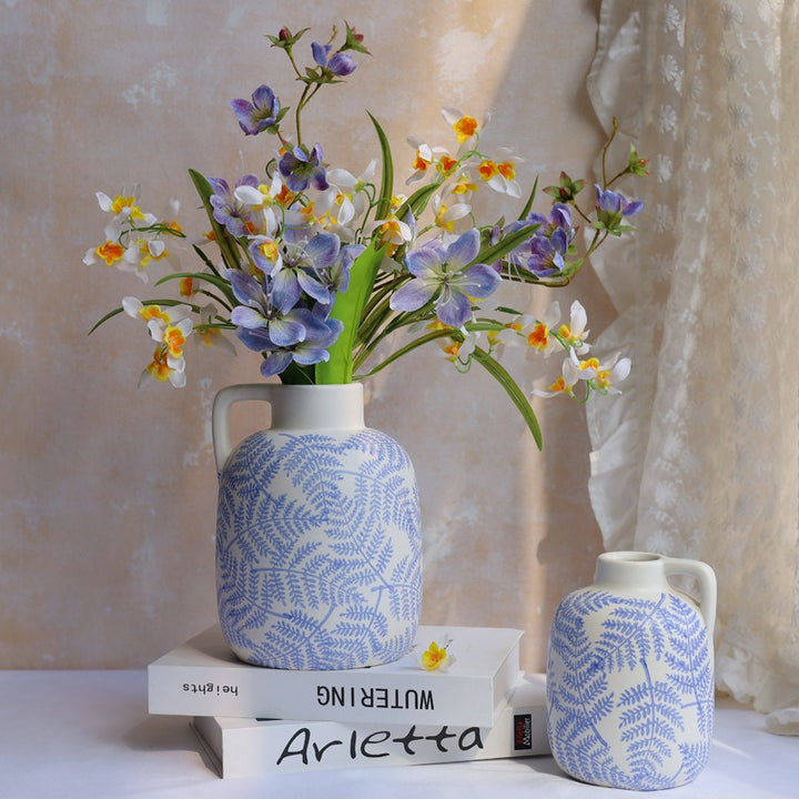 Blue Leave Ceramic Vase Collection