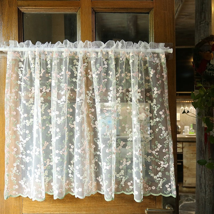 Sweet Floral Lace Cabinet Curtain