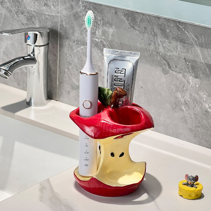 Fun Apple Core Toothbrush Holder