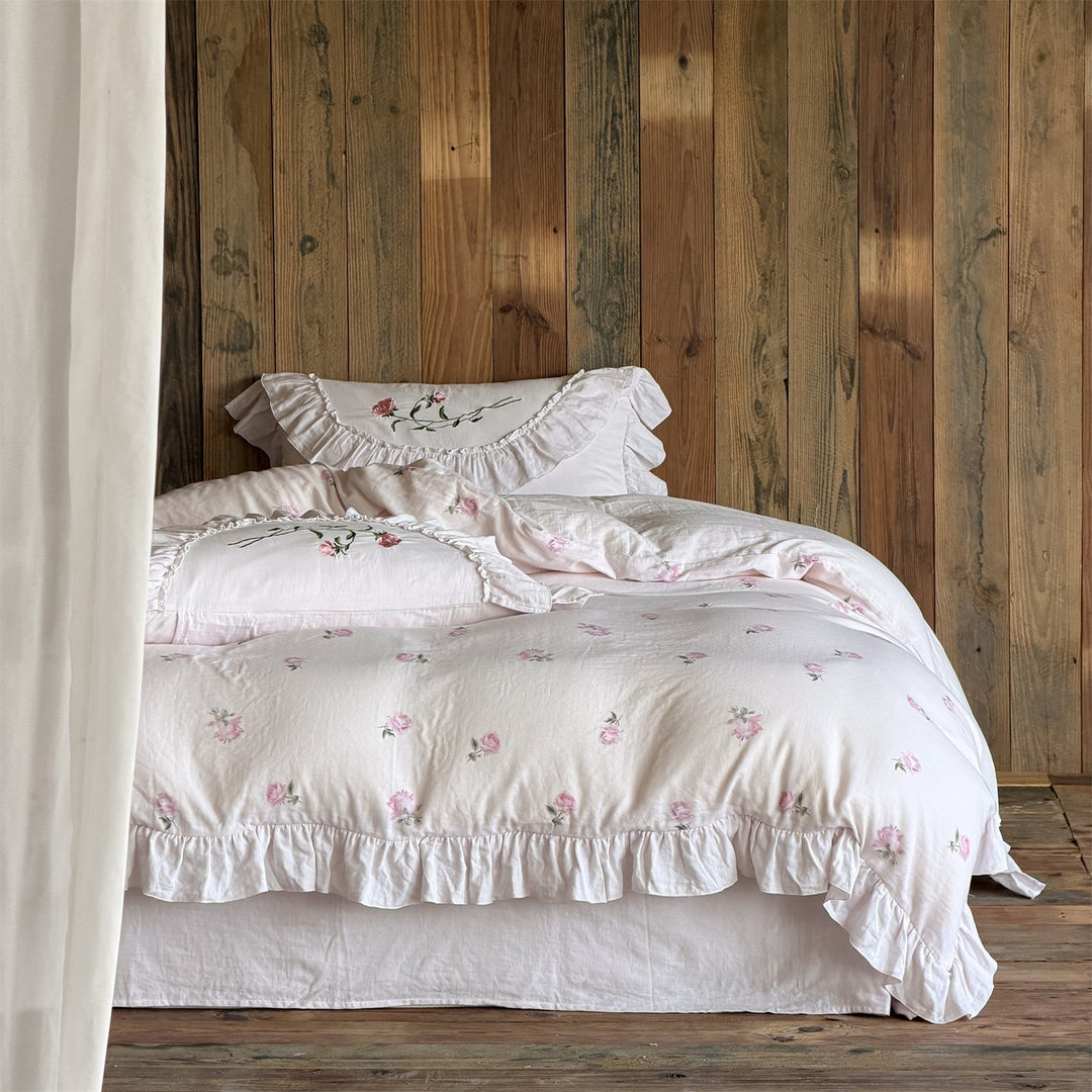 Rose Letter Muslin Bedding Set