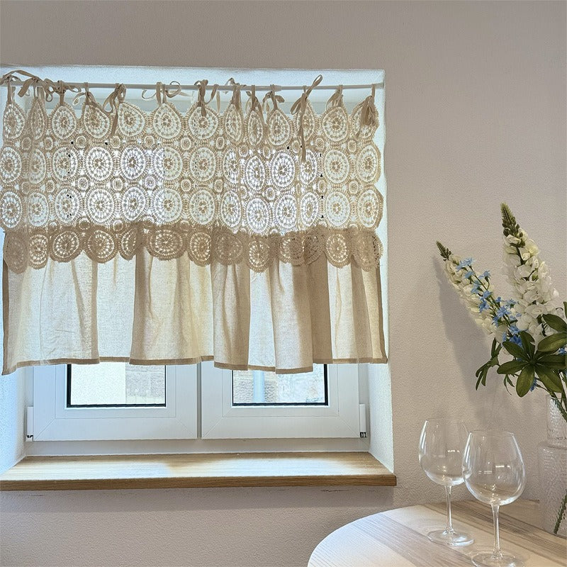 Rustic Beige Cabinet Curtain