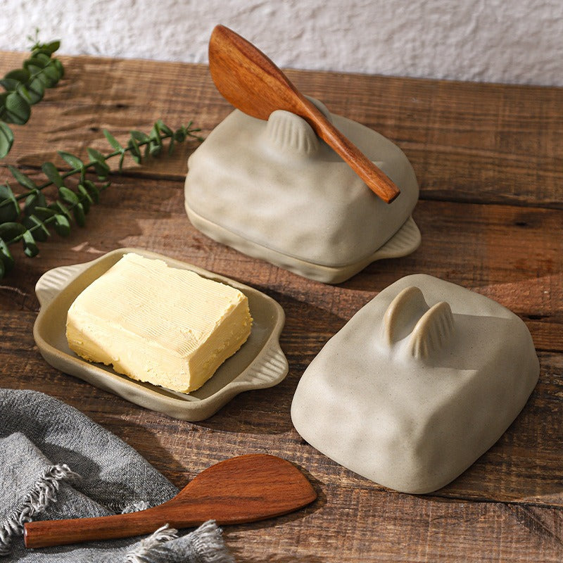 Earthy Ceramic Butter Keeper Set