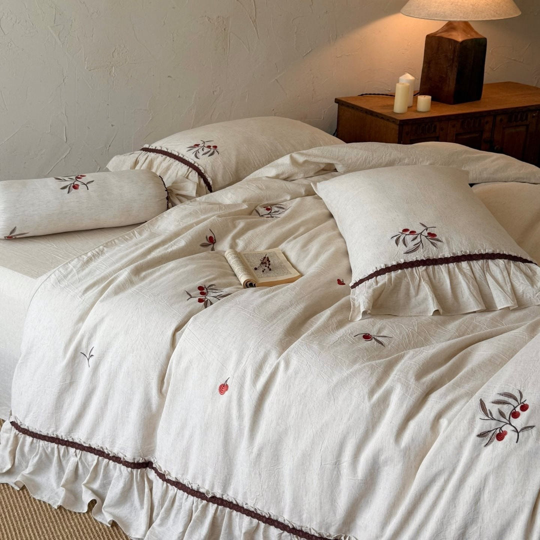 Wild Berry Linen Cotton Bedding Set