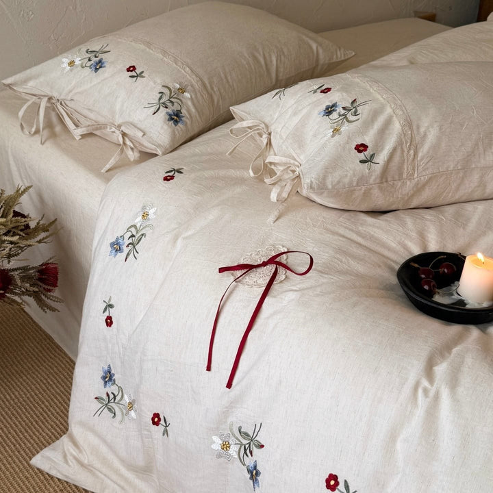 Wildflower Knot Linen Cotton Bedding Set