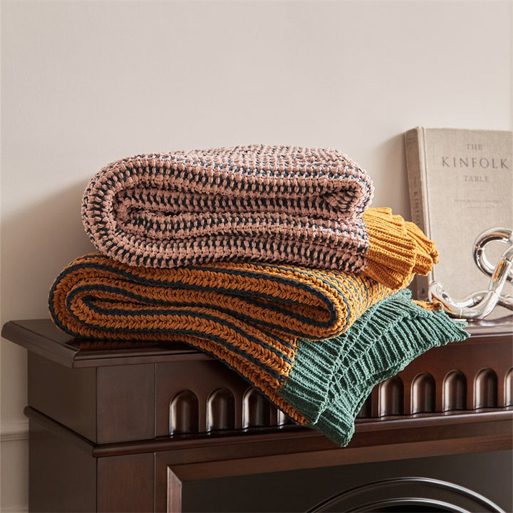 Earthy Contrast Throw