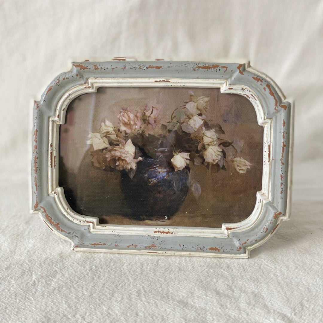 Vintage Chipped Blue & White Frame