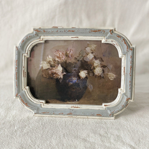 Vintage Chipped Blue & White Frame
