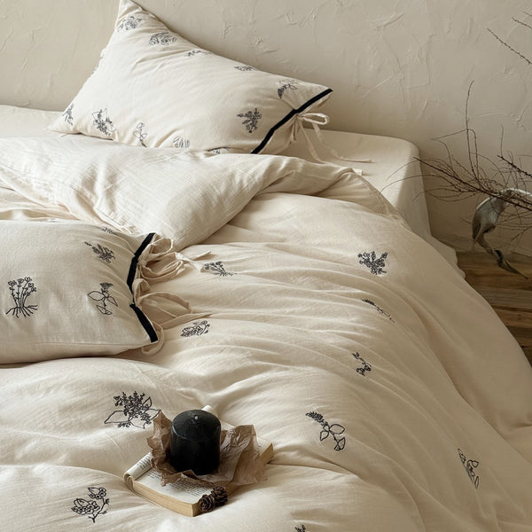 Herb Embroidery Bedding Set