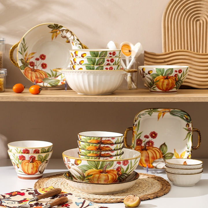 Pumpkin Ceramic Dinnerware Set