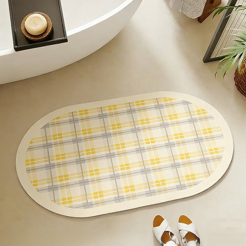 Sunny Gingham Check Bath Mat