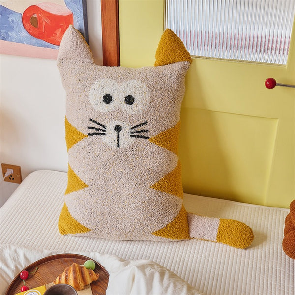 Whimsical Tabby Cat Cushion