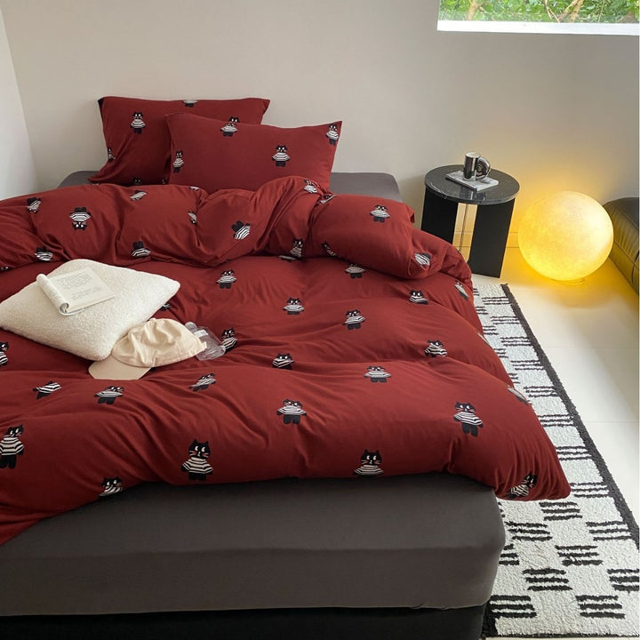 Black Kitty Bedding Set
