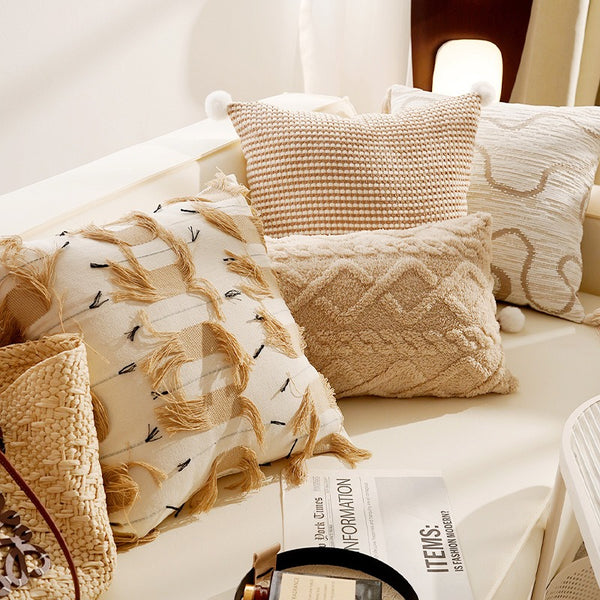 Creamy Boho Cushion