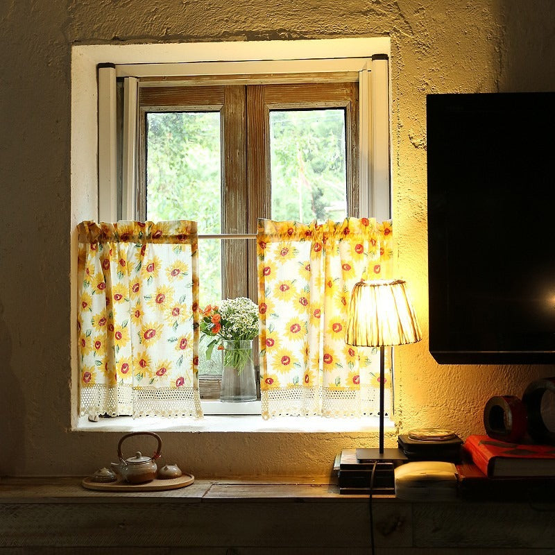Sunflowers Yellow Cabinet Curtain