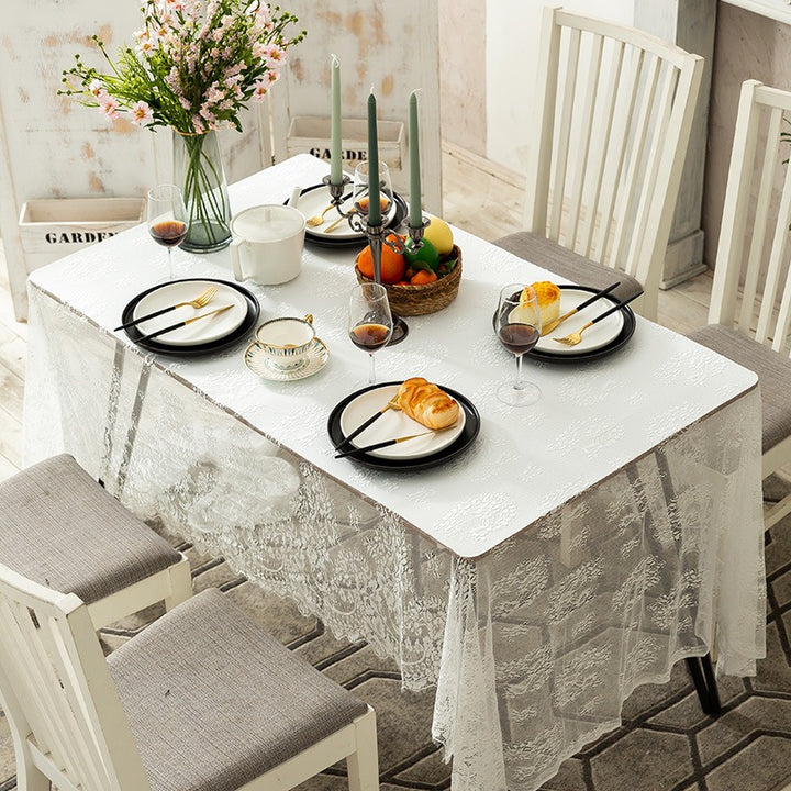 Cloudy White Lace Table Cloth