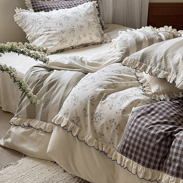 Lavender Cotton Linen Bedding Set