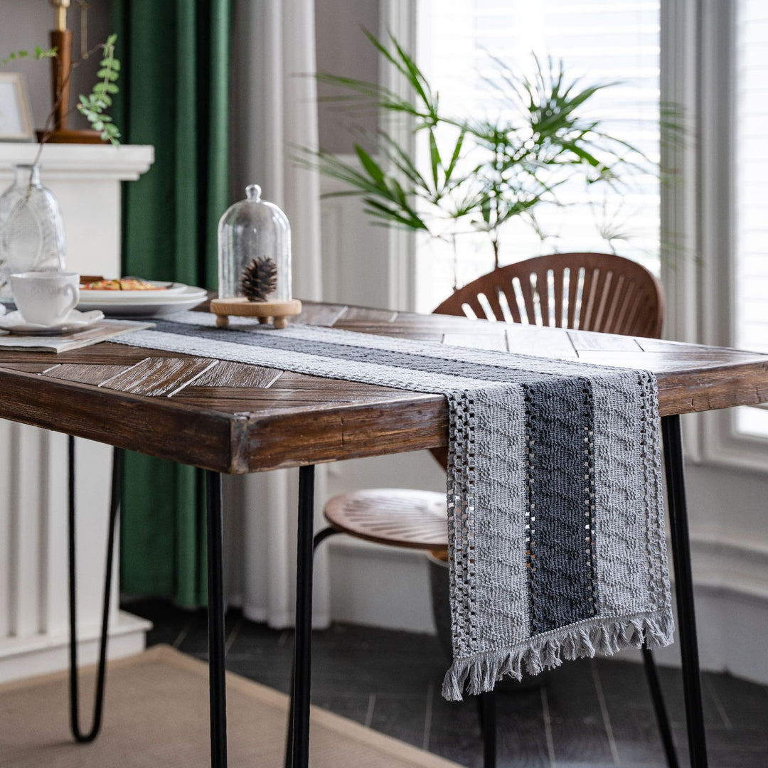 Nordic Woven Stripe Table Runner