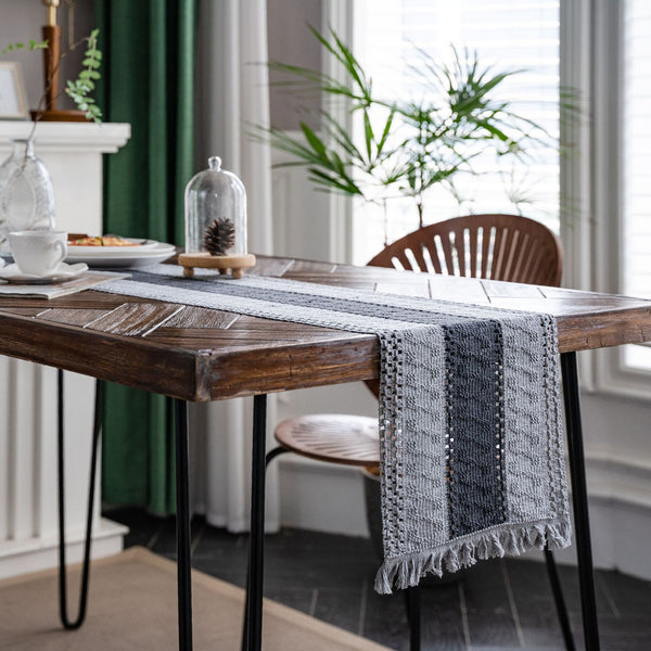 Nordic Woven Stripe Table Runner