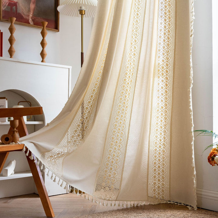Sunlit Crochet Stripe Curtain