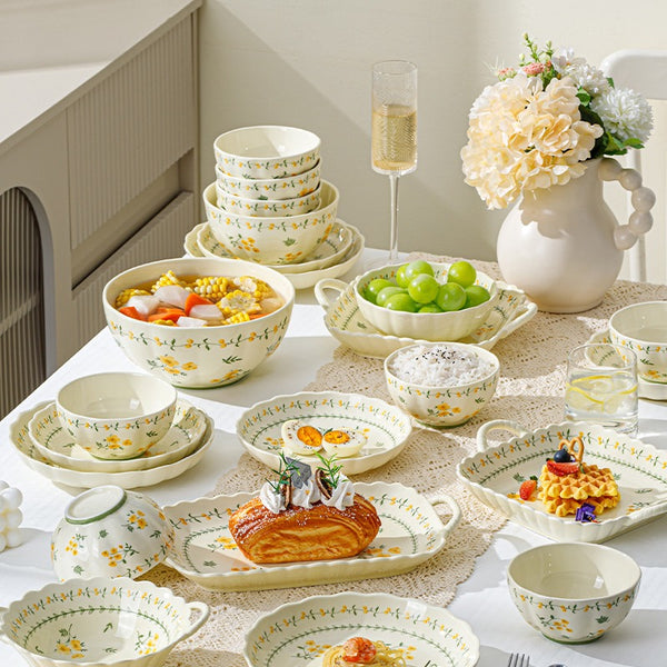 Yellow Garland Ceramic Dining Set