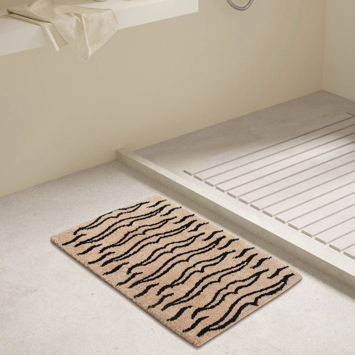Beige Tiger Stripe Rug