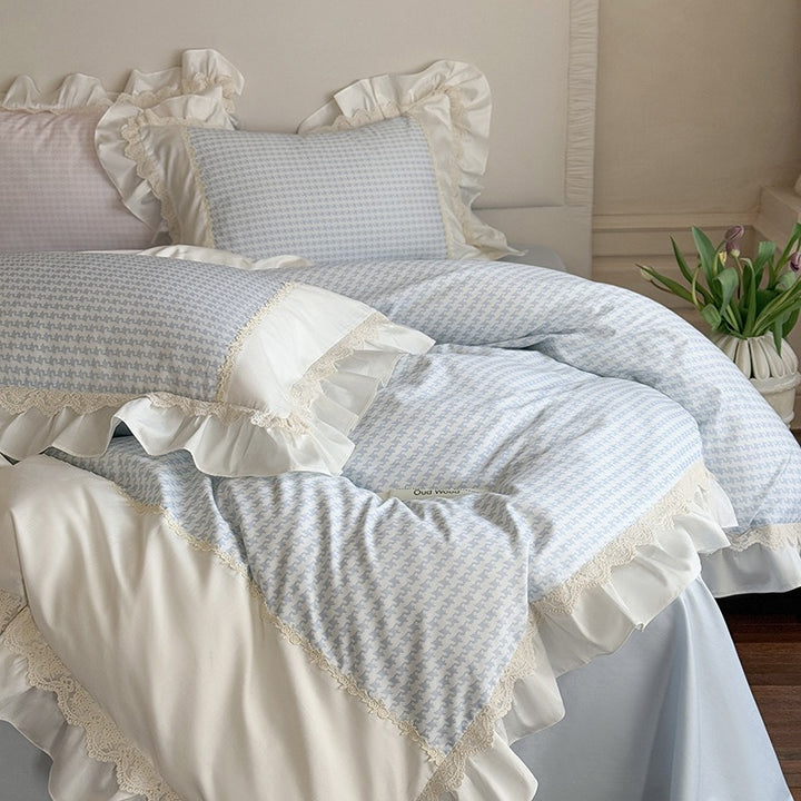Houndstooth & Sweet Ruffle Bedding Set Collection