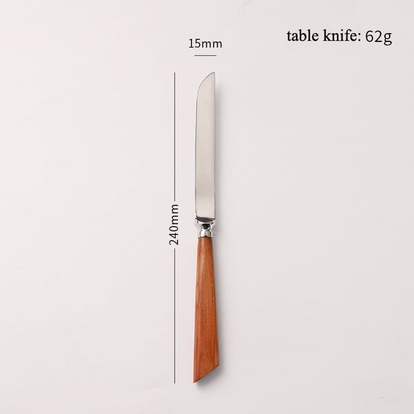 Wood Handle Silver Cutlery Set