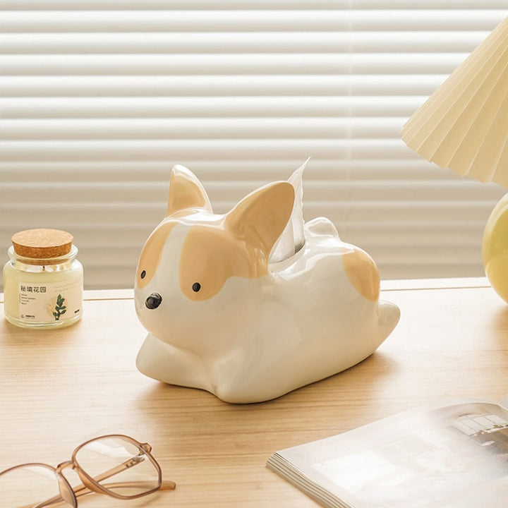 Corgi Puppy Tissue Box