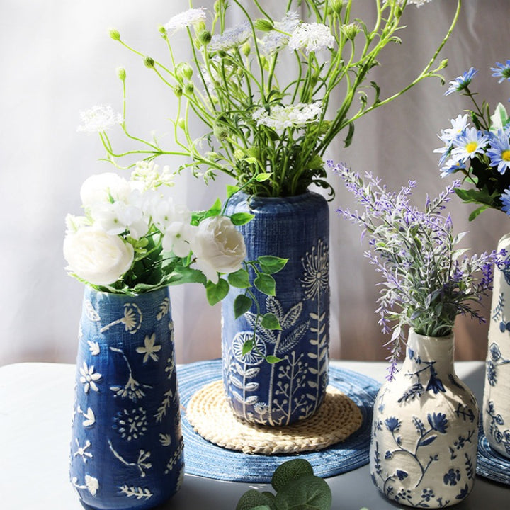 Blue Ceramic Vase Collection