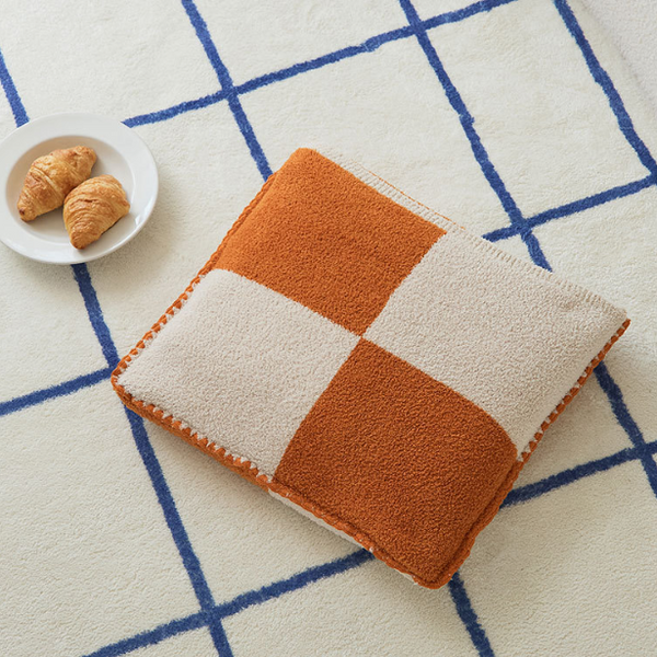 Pastel grid throw blanket