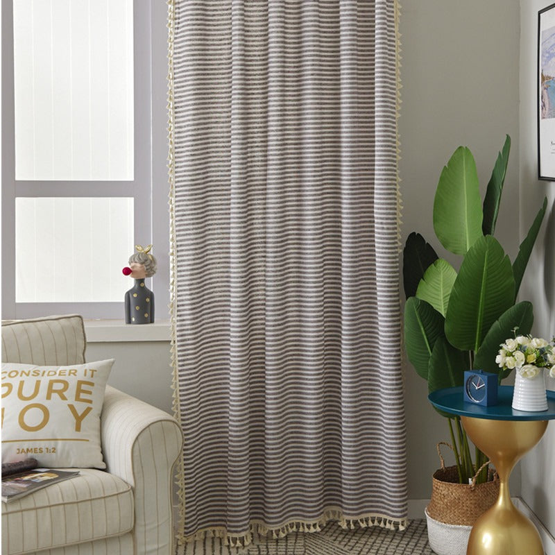 Beach Villa Striped Curtain