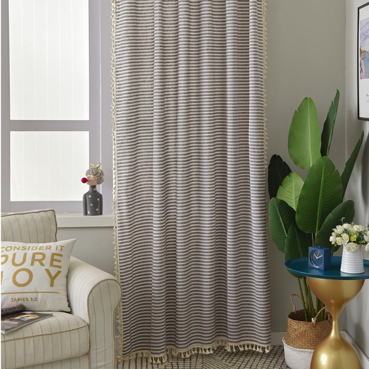 Beach Villa Striped Curtain