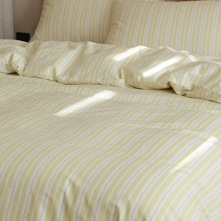 Yellow Striped Bedding Set