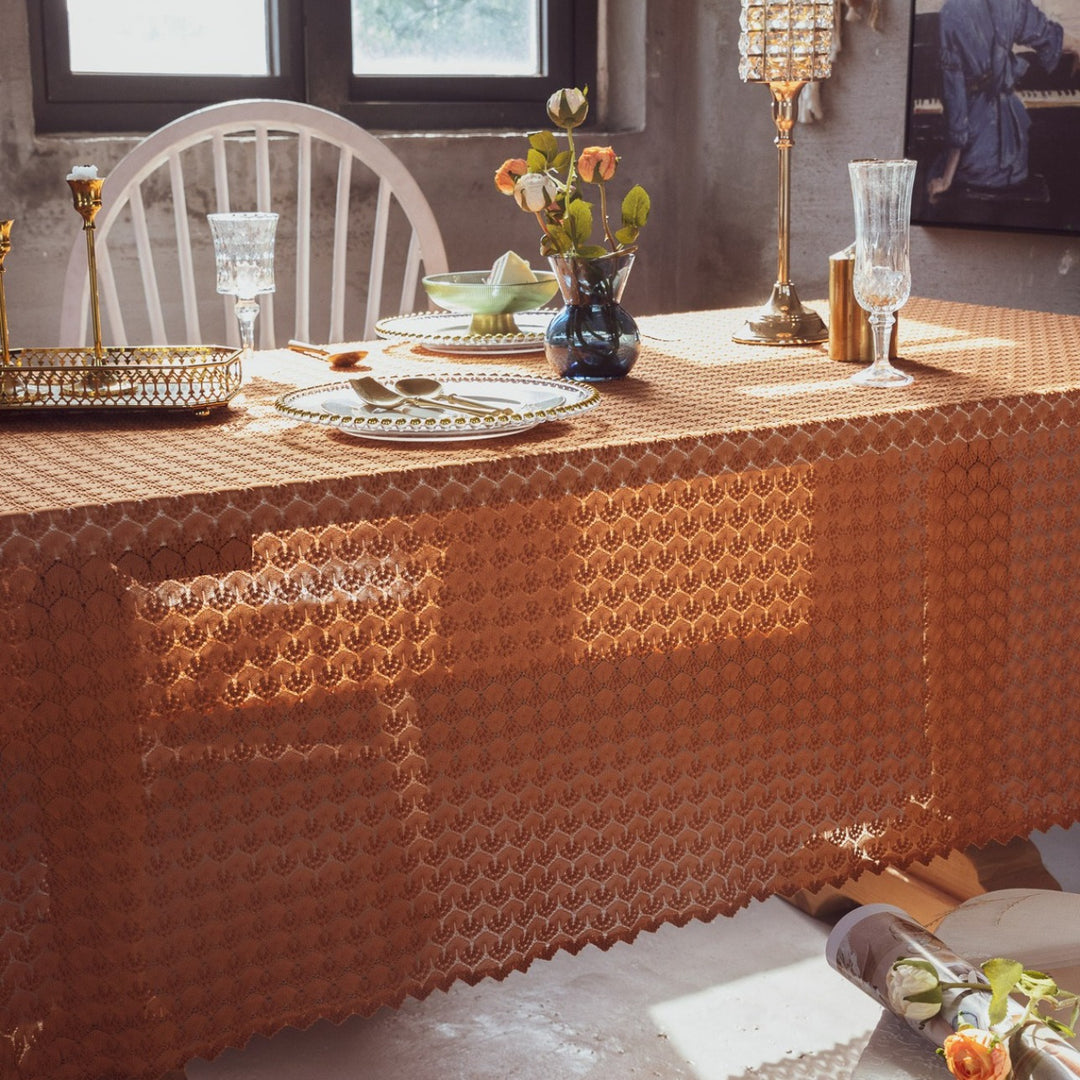 Rustic Ripple Lace Tablecloth