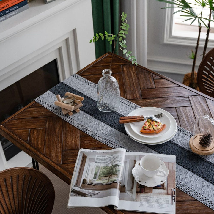 Nordic Woven Stripe Table Runner