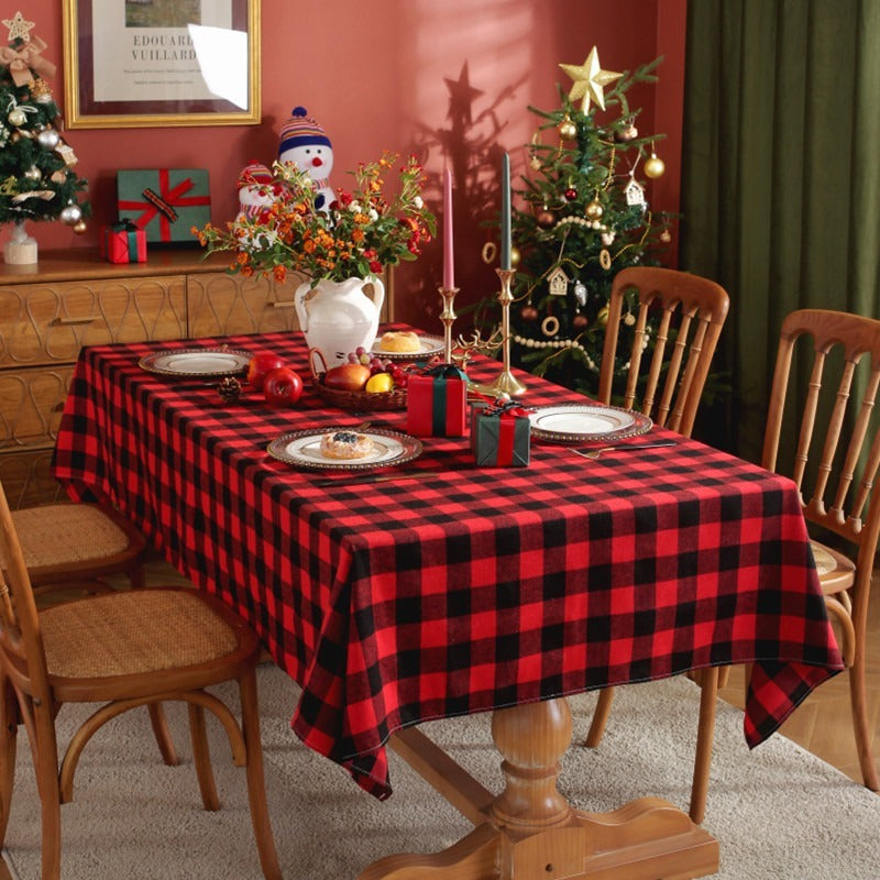 Black & Red Tablecloth