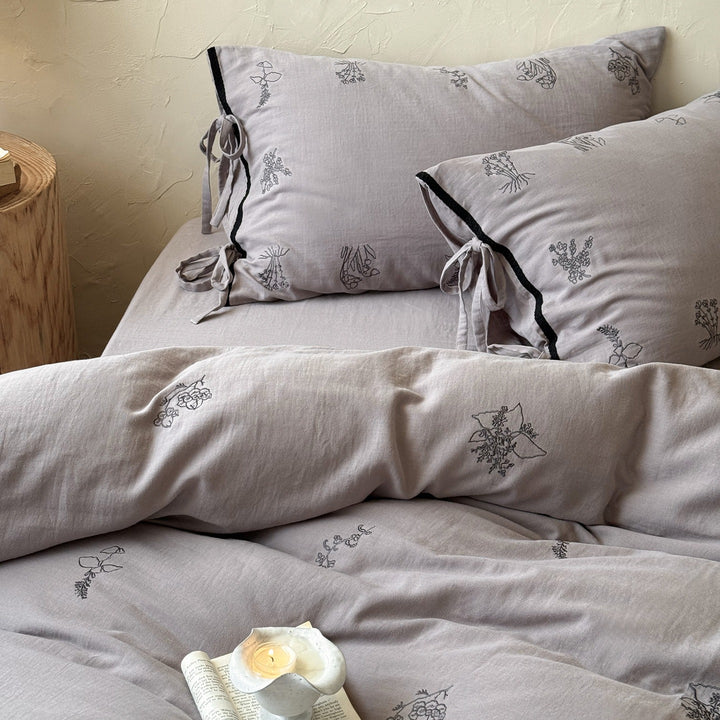 Herb Embroidery Bedding Set