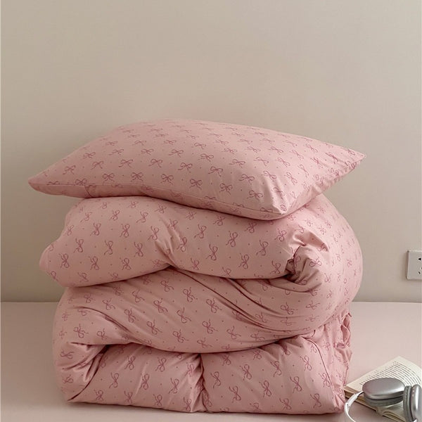 Pink Bow Bedding Set