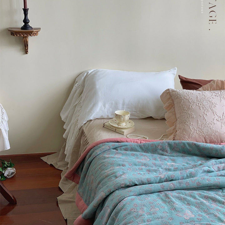 Butterfly Canvas Summer Quilted Blanket