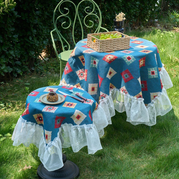 Blue Patchwork Table Cloth