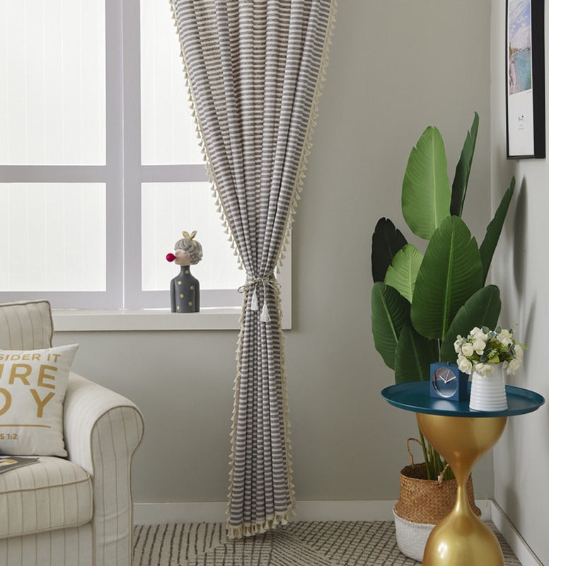 Beach Villa Striped Curtain
