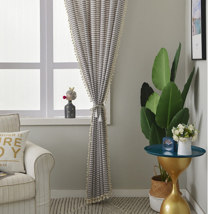 Beach Villa Striped Curtain