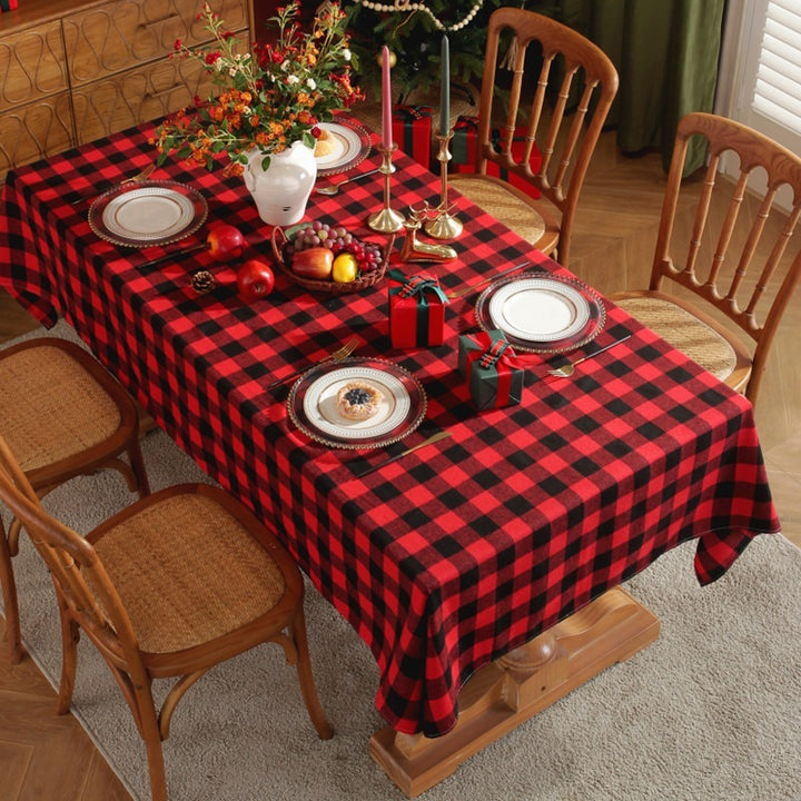 Black & Red Tablecloth
