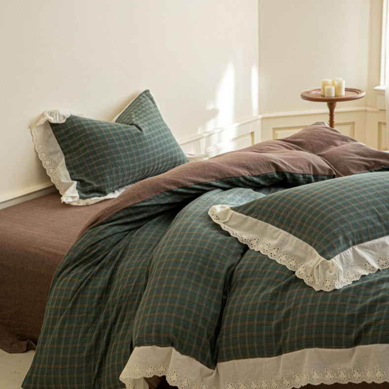 Morning Coffee Tartan Bedding Set