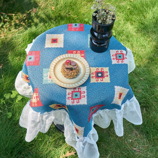 Blue Patchwork Table Cloth