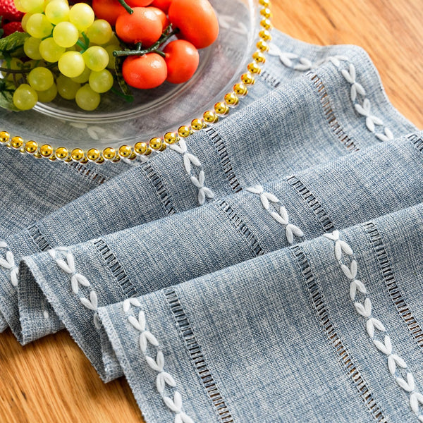 Cloudy Day Tassel Table Runner