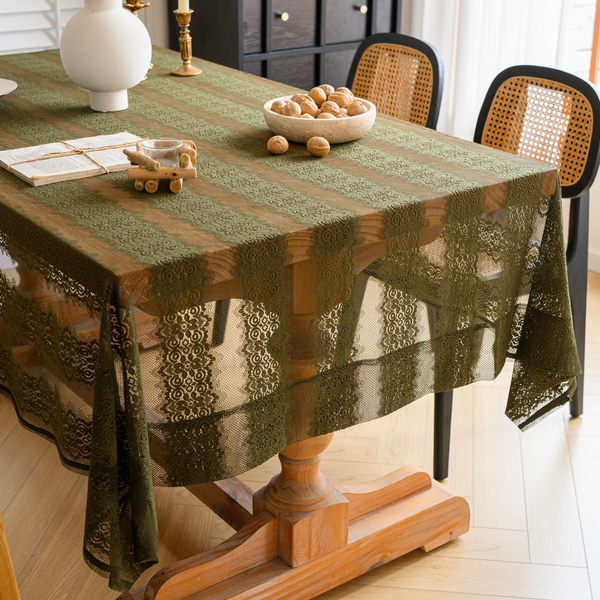 Retro Stripe Lace Tablecloth