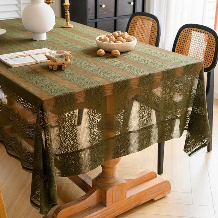Retro Stripe Lace Tablecloth