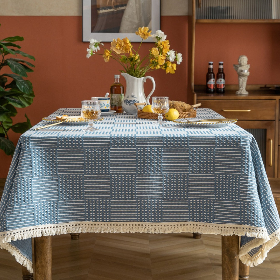 Vintage Geo Weave Tablecloth